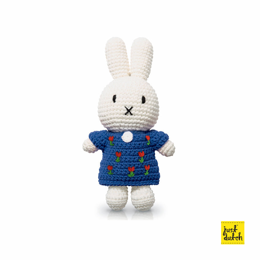 Peluche Miffy - Robe Tulipes Bleue