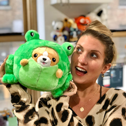 Peluche Undercover Squishable – Corgi en Grenouille