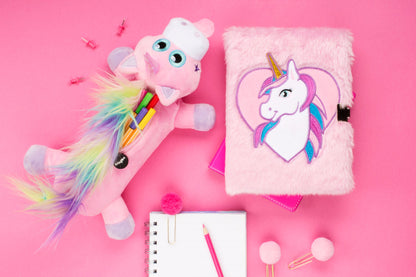 Trousse à crayons Rose Licorne Arc-en-ciel