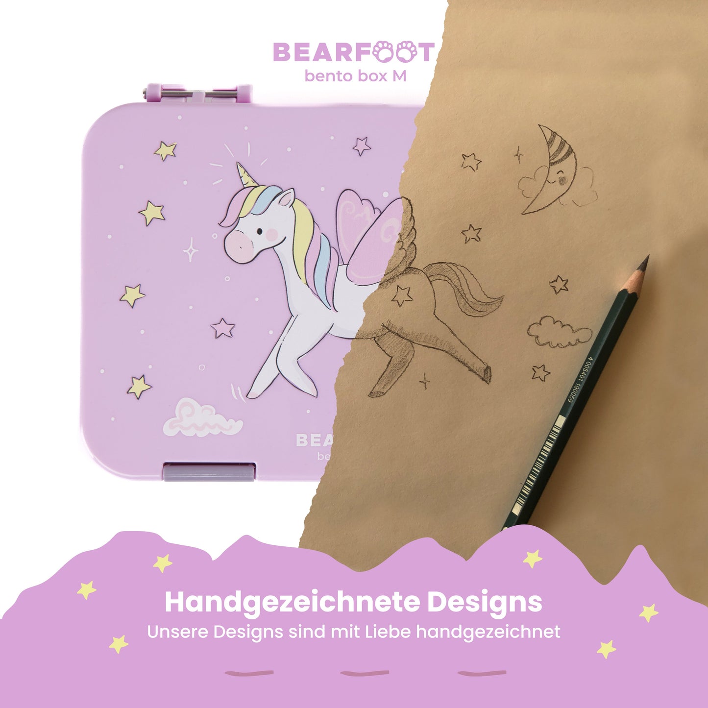 Unicorn Bundle - Bento Box M & Drinking Bottle 450ml