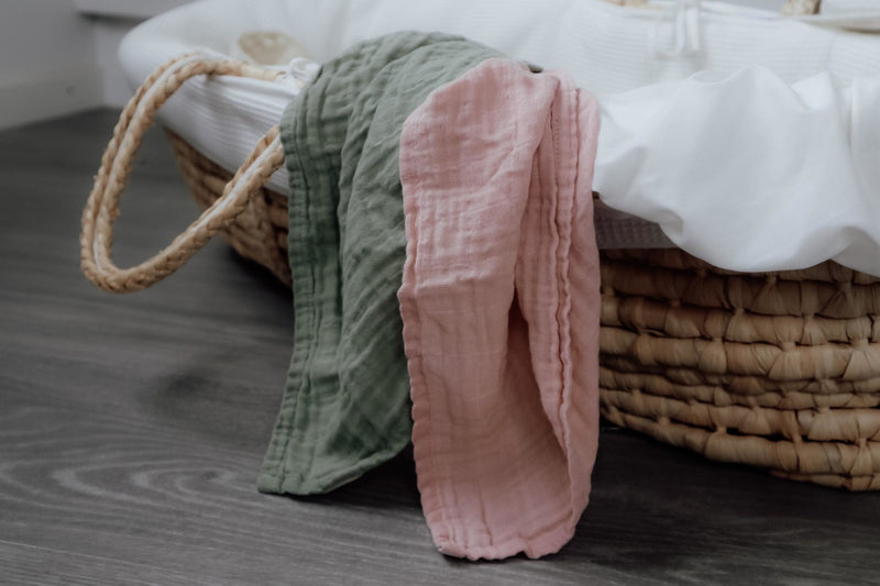 2-Pack Organic Cotton Muslin Cloths – Powder