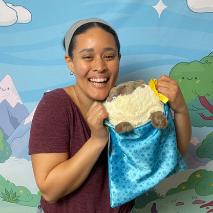 DIY Small Blue Drawstring Gift Bag