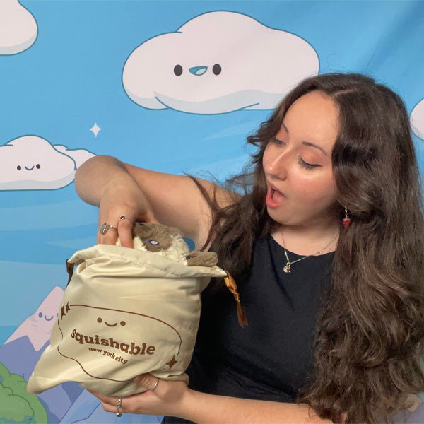 Housse de Rangement Squishable à Cordon – Beige, Petit Format