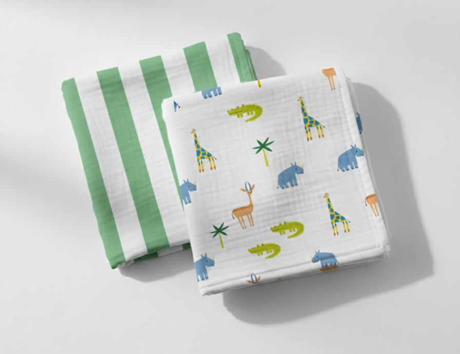 <tc>Muslin Squares, 2-pack, CROC ROCK</tc>
