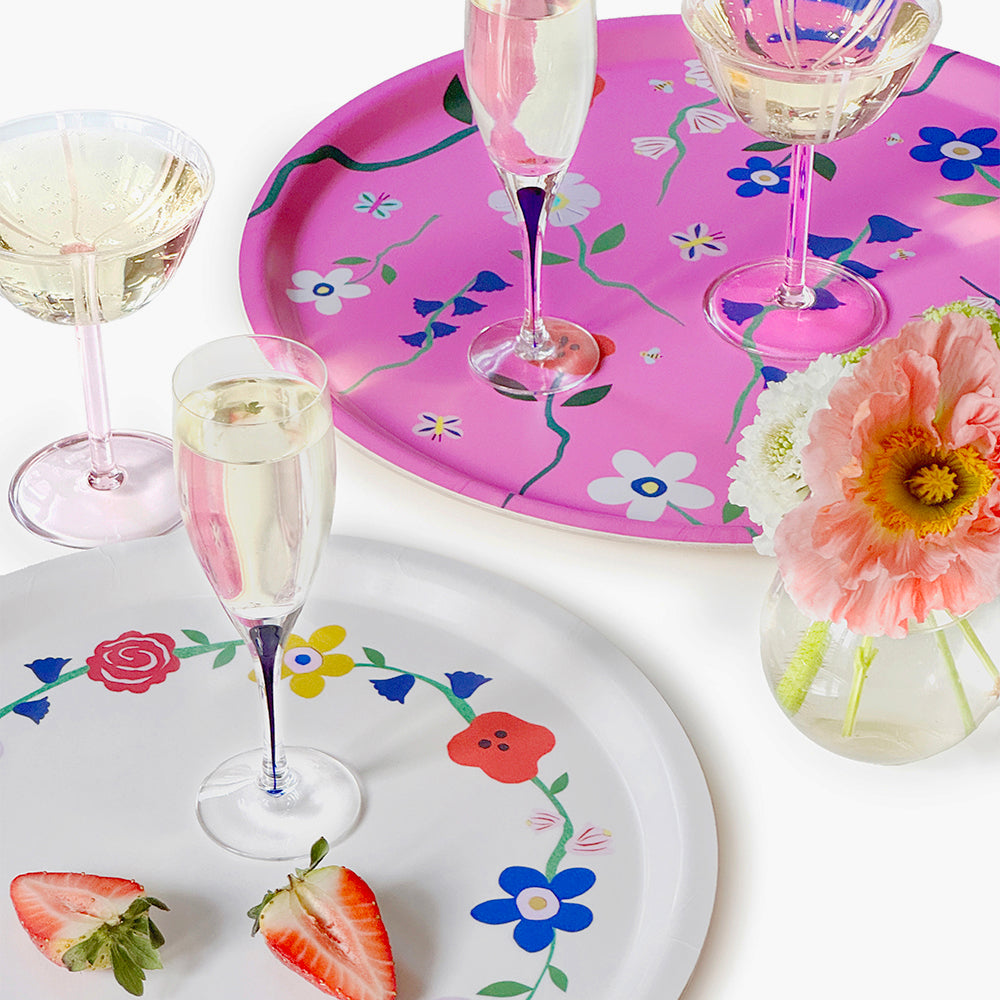 Midsummer Flowers Round Serving Tray - 31 cm