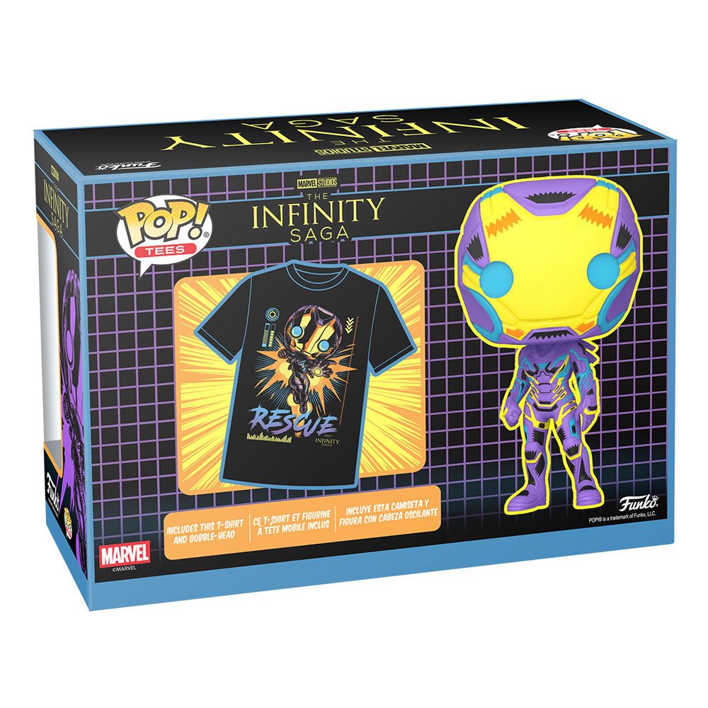marvel blacklight pop tee set figurine et t shirt rescue 480