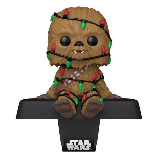 Pop! Chewbacca Stocking Hanger with Christmas Tinsel 