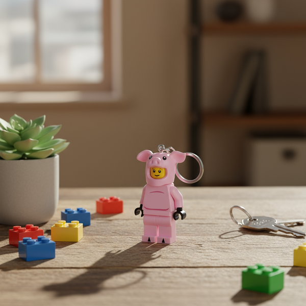 Porte-clés lumineux LEGO - Homme Cochon - produit Joy Toy
