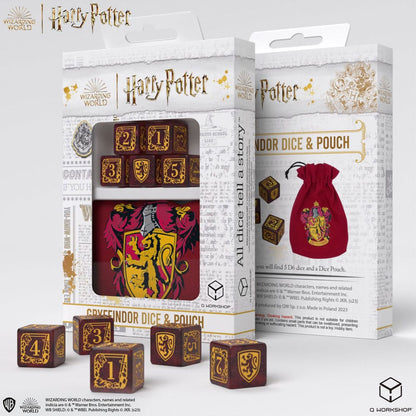 Harry Potter Dice Set with Pouch - Gryffindor 