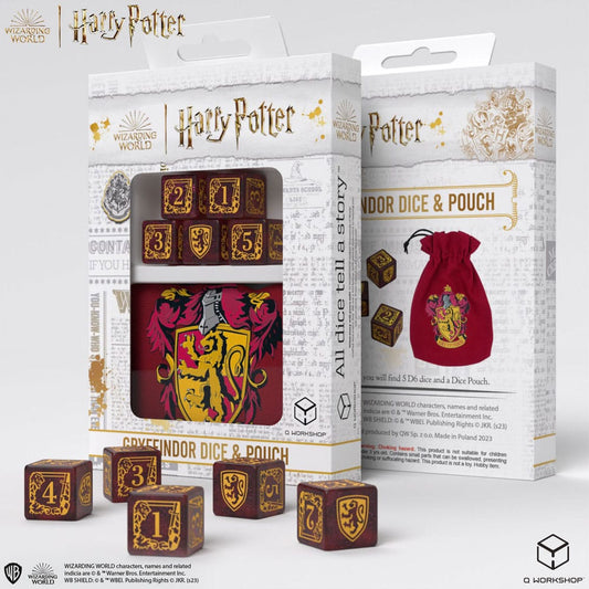 Harry Potter Dice Set with Pouch - Gryffindor 