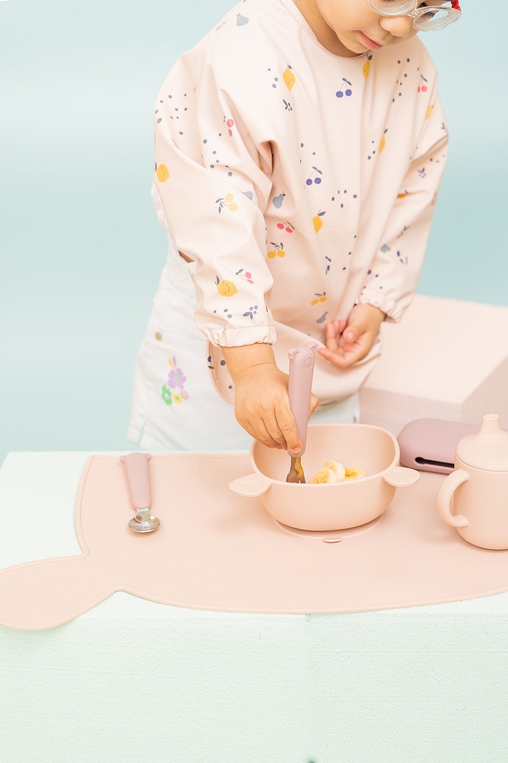 Zoe the Koala Besteckset mit Silikonhülle Mauve