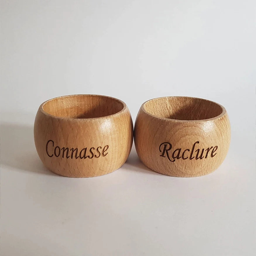 Ronds de serviette couple Connasse et Raclure