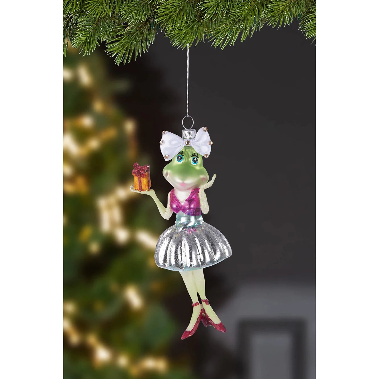 Miss Frog Christmas bauble