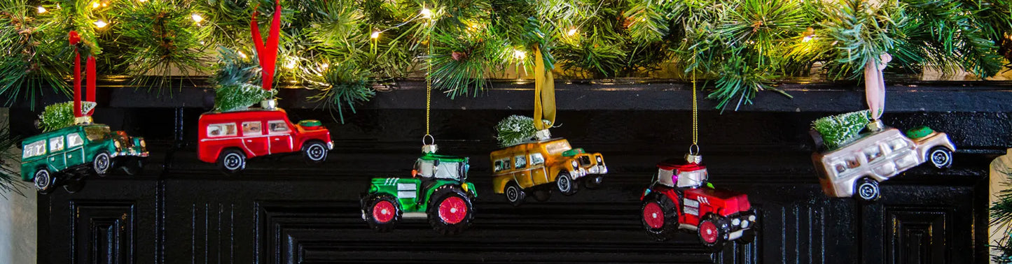 Green Tractor Christmas Bauble