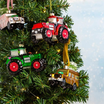 Green Tractor Christmas Bauble