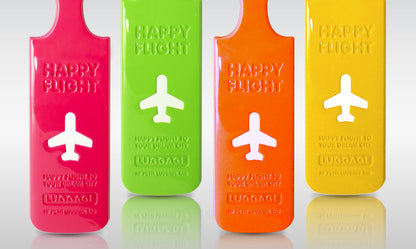 Happy Flight luggage label