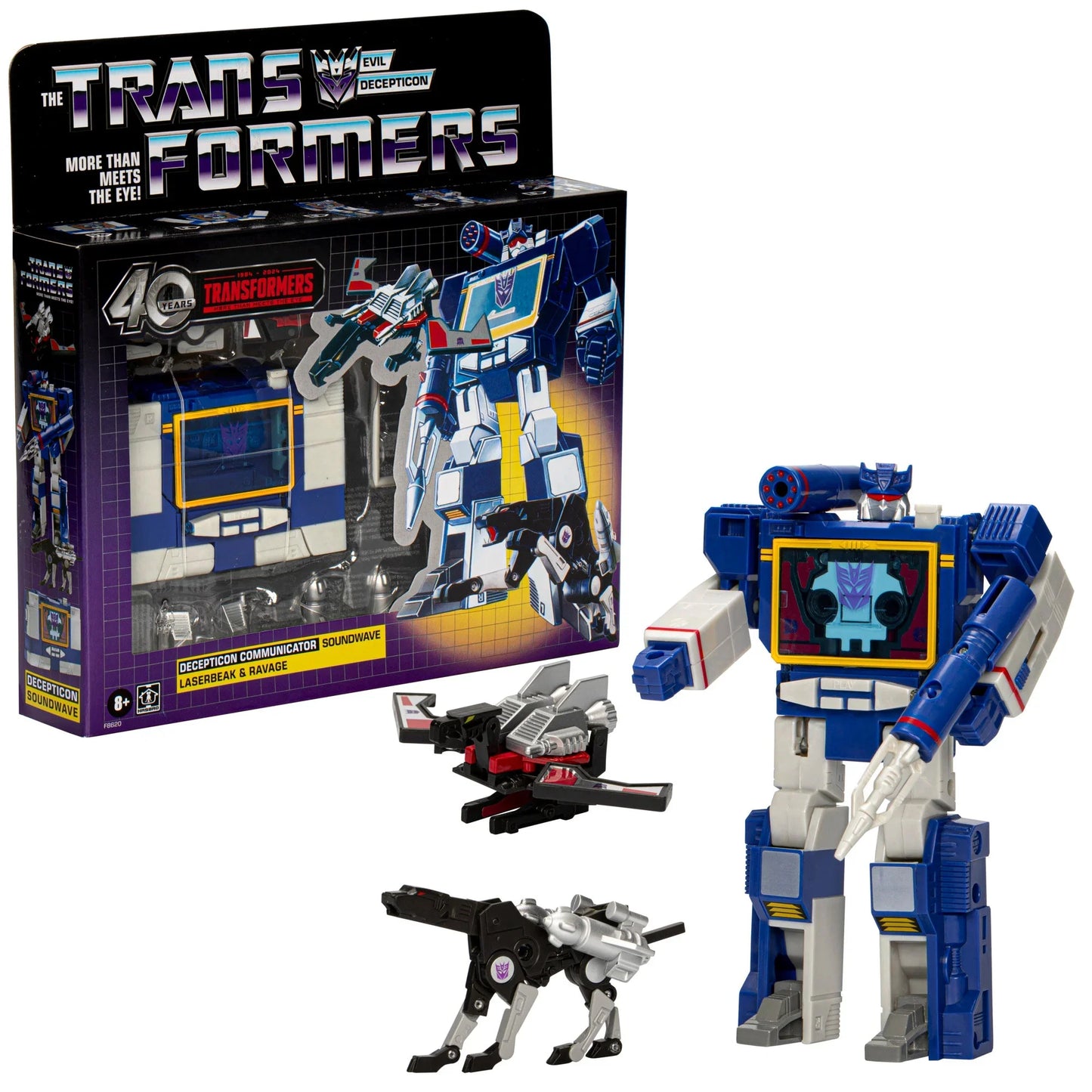 Transformers Retro G1 Autobot Soundwave, Laserbeak and Ravagemers (40th Anniversary)