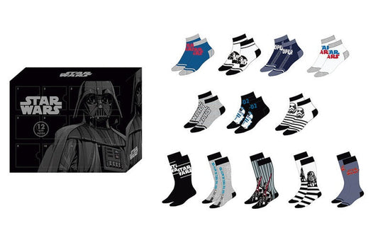 STAR WARS - Gift Box Calendrier - 12 Paires de Chaussettes (T 41-46)