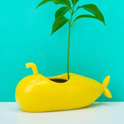 Yellow underwater flower pot