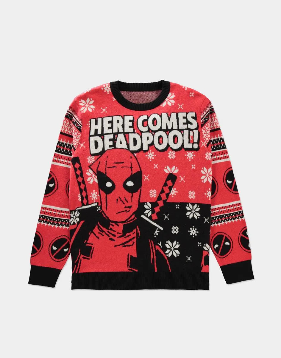 Pull de Noël Deadpool "Here Comes Deadpool"