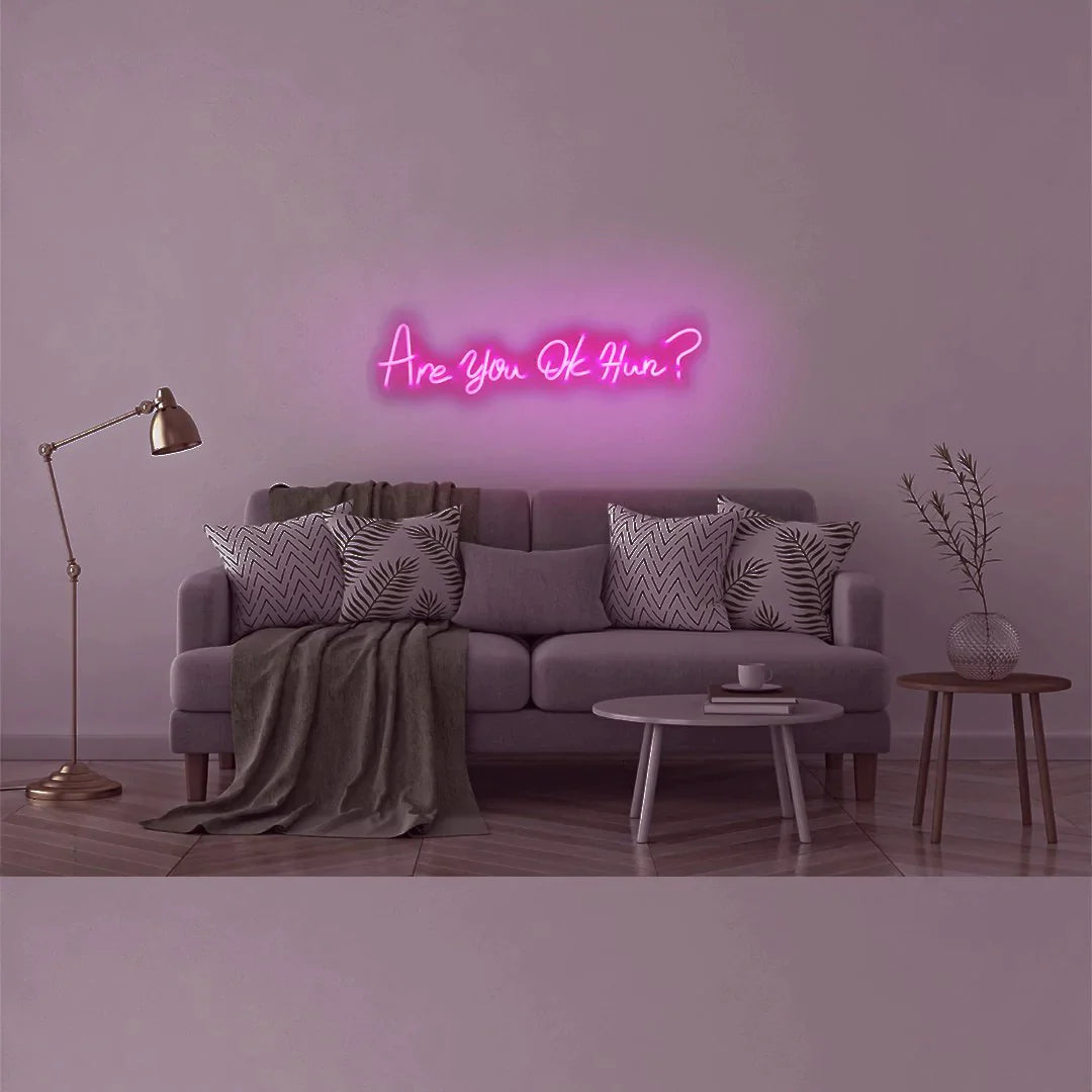 Arte murale al neon: stai bene, tesoro?