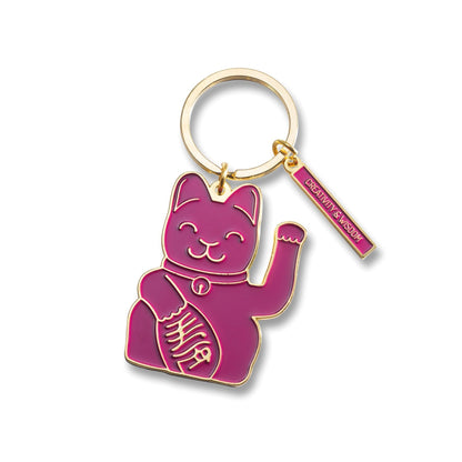 Porte-clés Chat Chanceux Violet Donkey | Boutique d'objets cadeaux designs kokochao.com