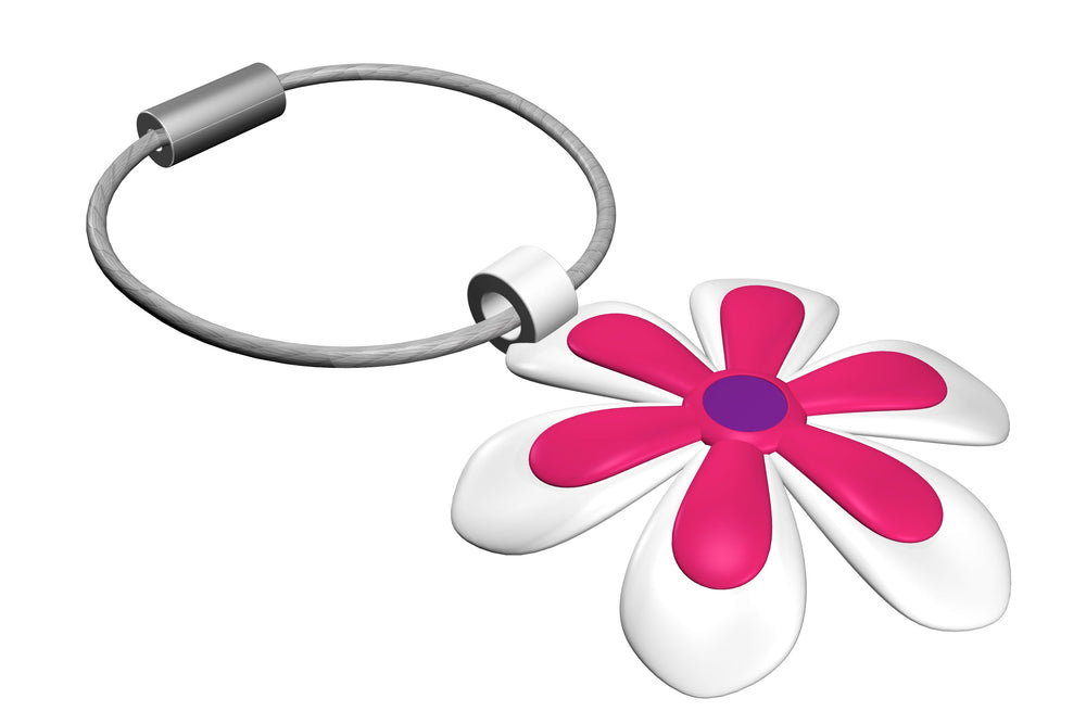 Schlüsselanhänger mit rosa Blume