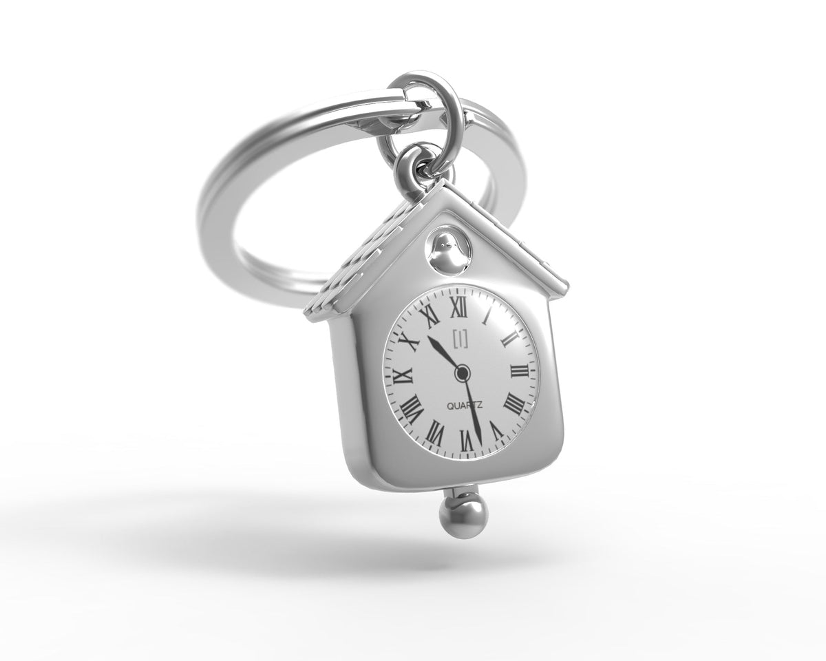 Portachiavi con orologio in argento
