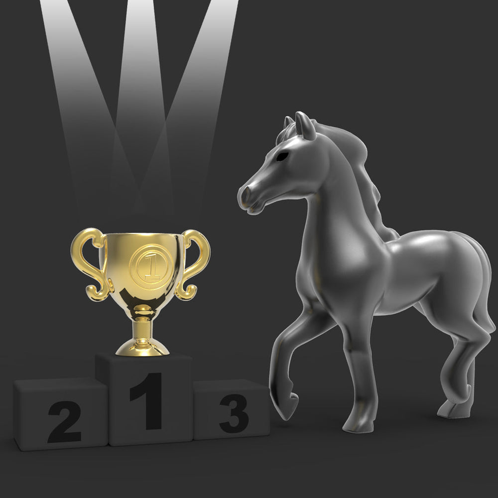 Porte Clés Cheval de Course Noir