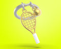 Porte Clés Tennis Doré