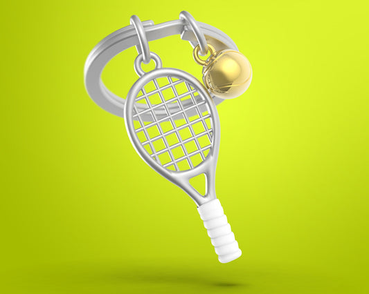 Silver Tennis key ring