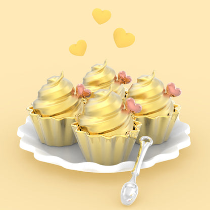 Gold Cupcake key ring