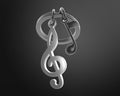 Portachiavi Nota Musicale Nera