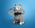 Schlüsselanhänger Bulldogge Silber