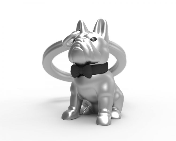 Portachiavi Bulldog argentato