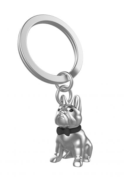 Schlüsselanhänger Bulldogge Silber