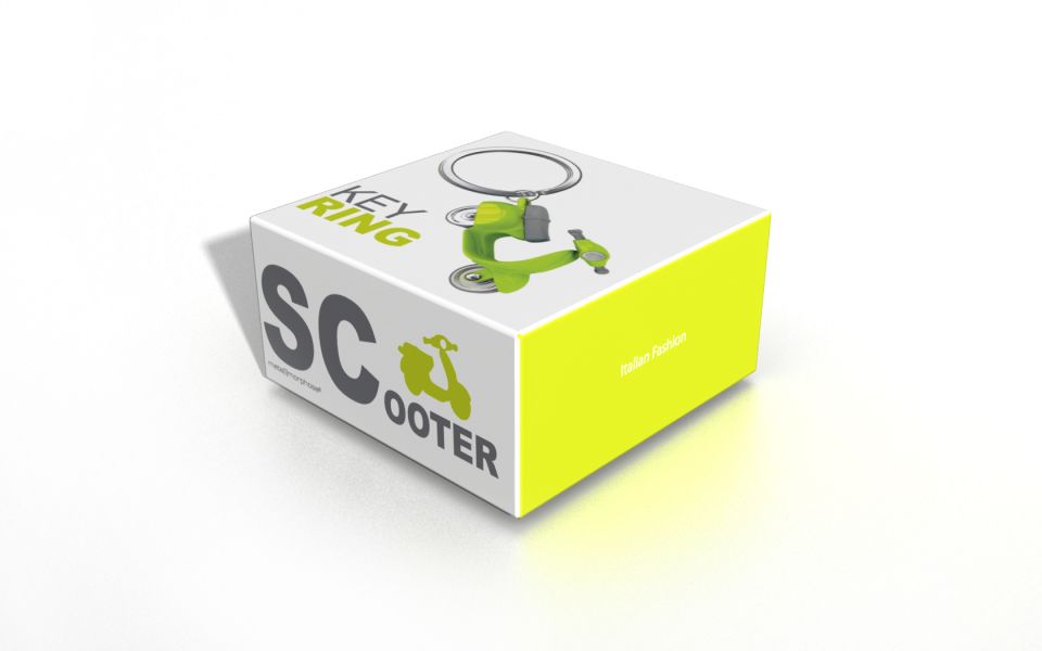 Portachiavi retrò con scooter verde