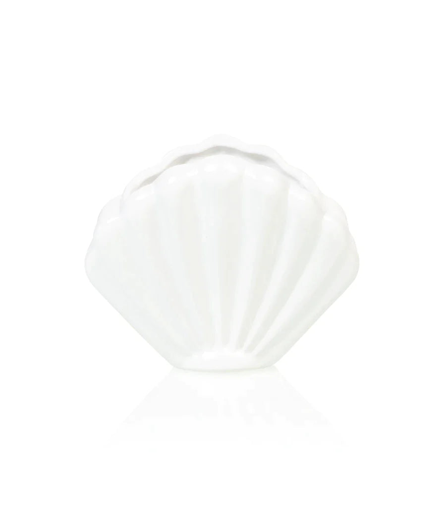 White shellfish flower pot