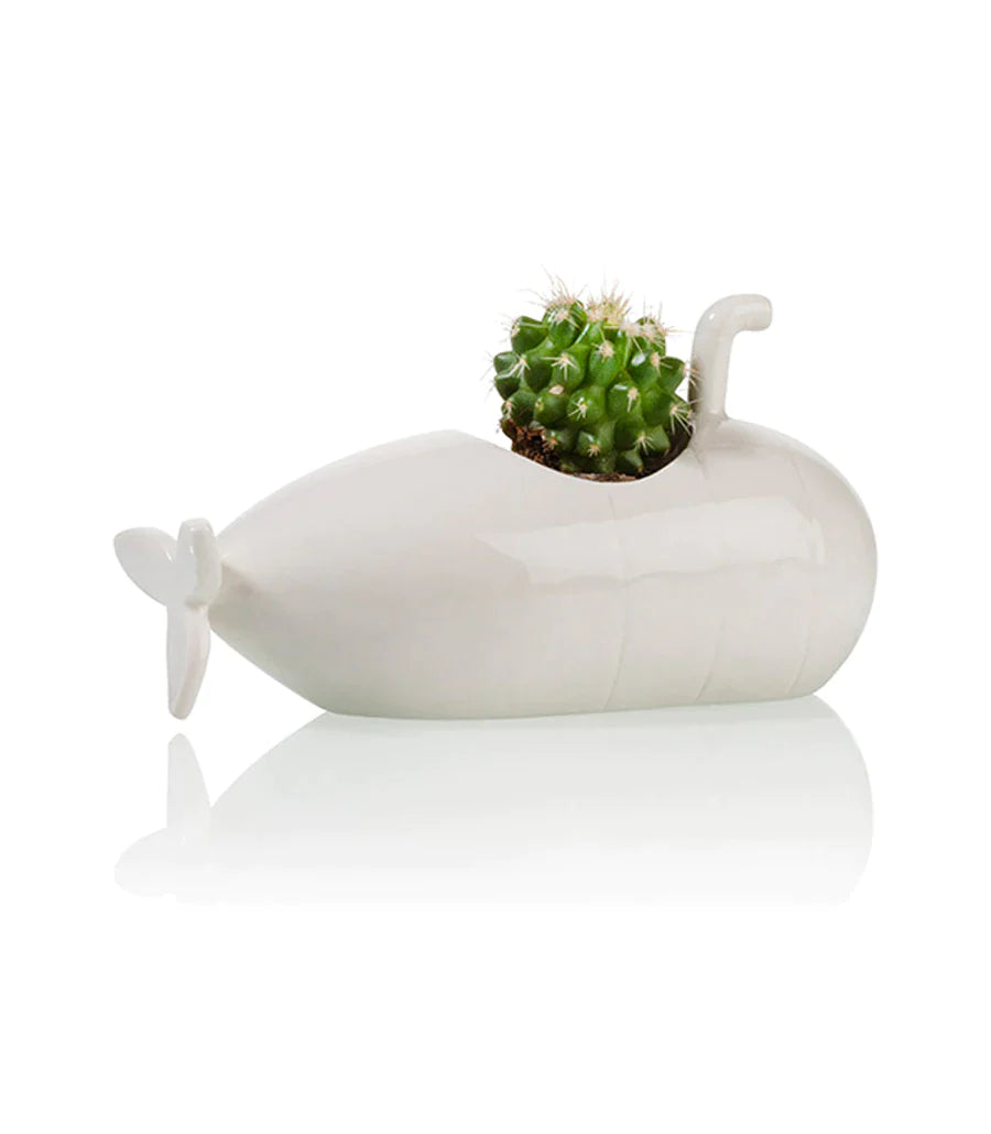 Vaso di fiori sottomarino bianco