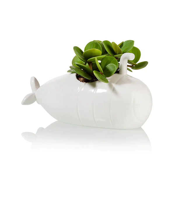 Pot de fleur Sous-marin Blanc Bitten – Cache-pot original