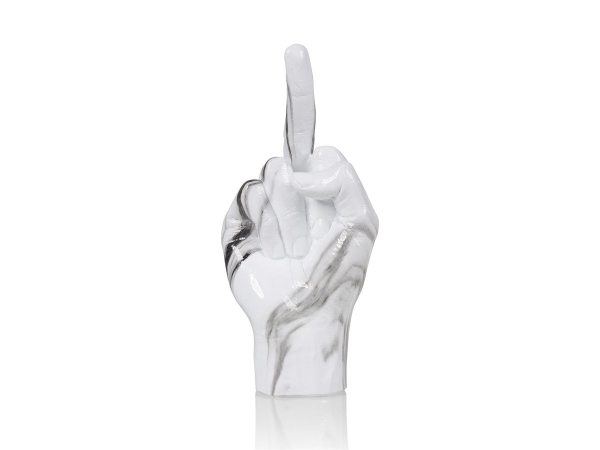 F**k Hand Sculpture - Marble