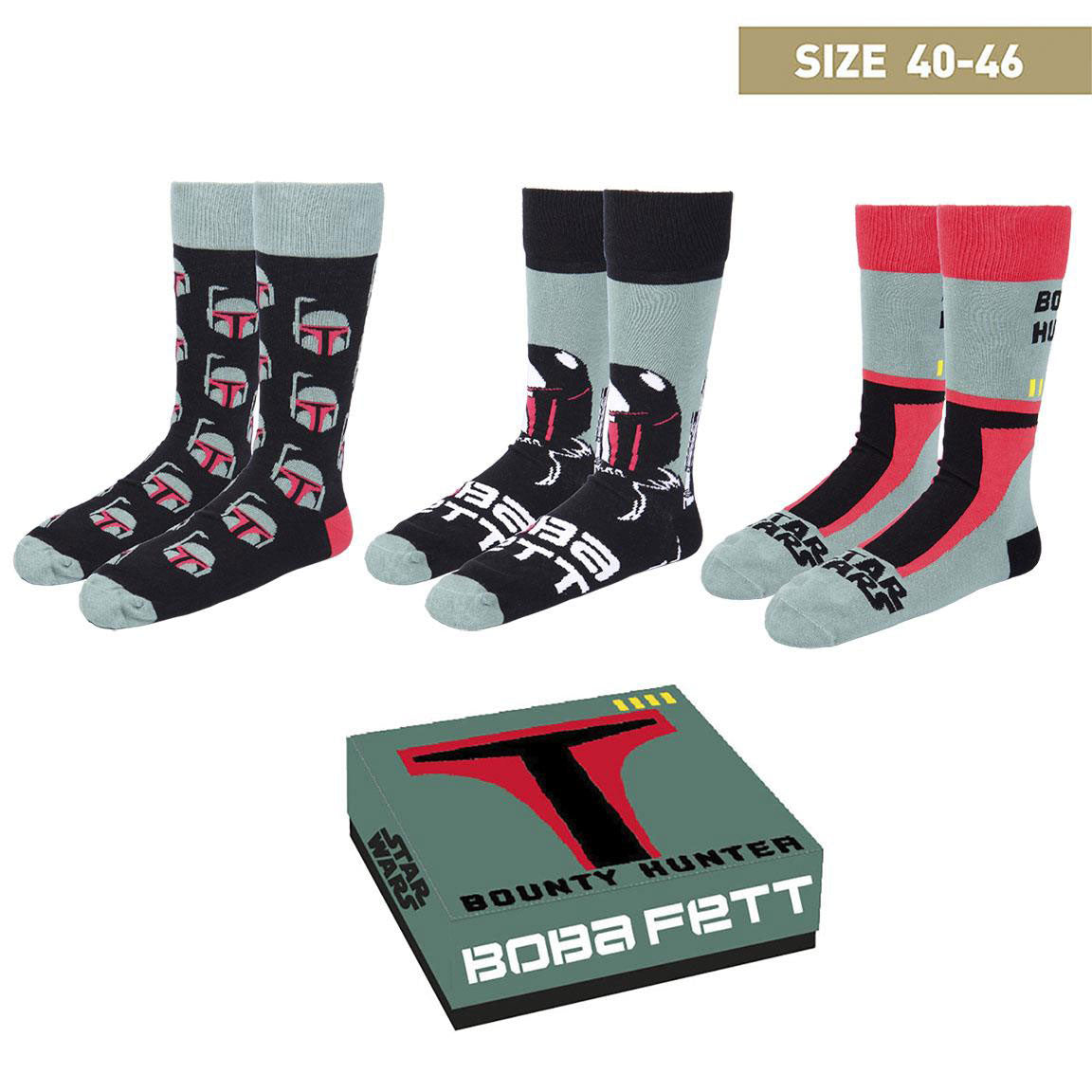 Pack 3 Pairs of Star Wars Socks - Boba Fett 