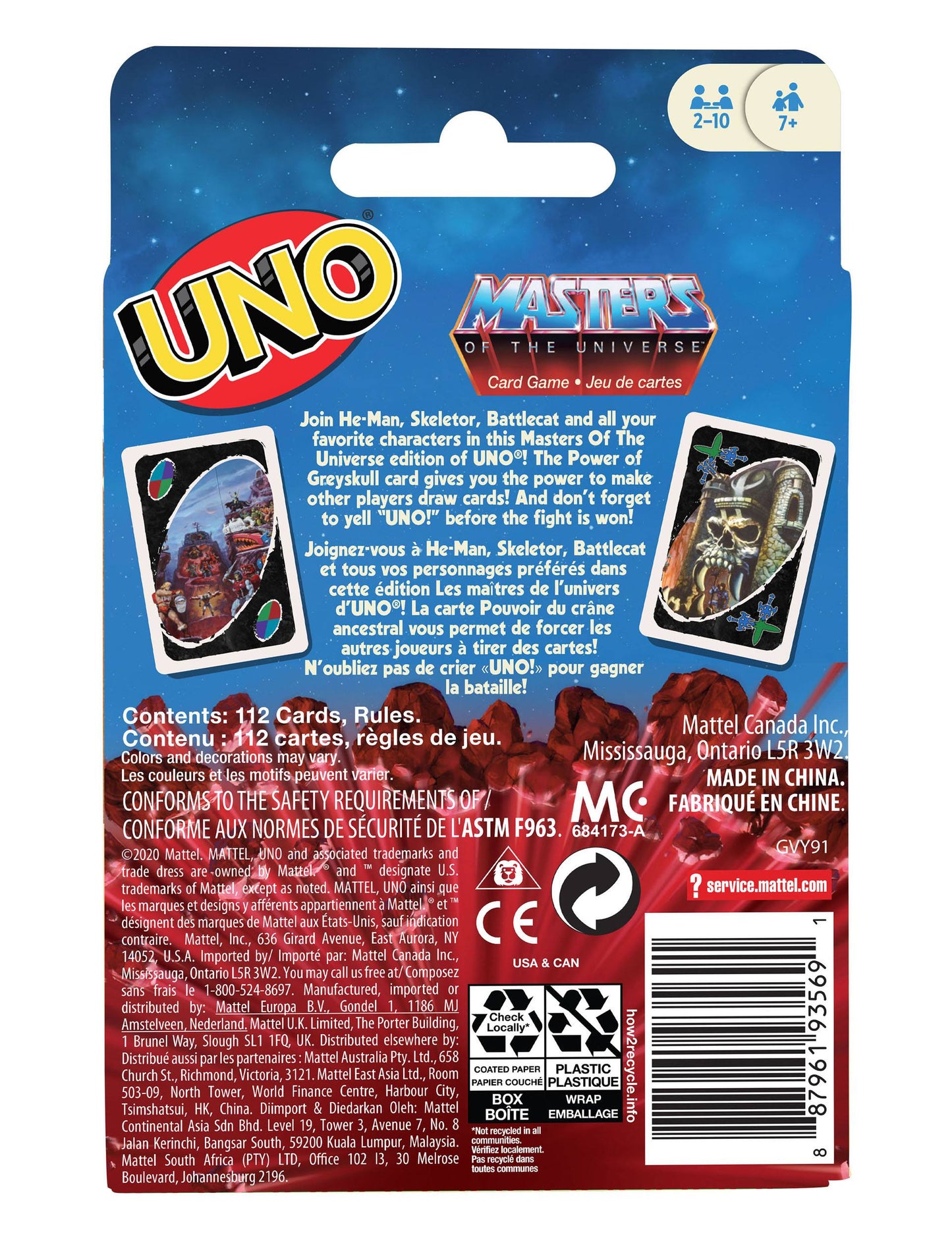 UNO Card Game - Masters of the Universe 