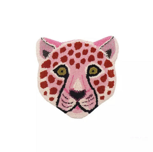 Small Pink Leopard Rug